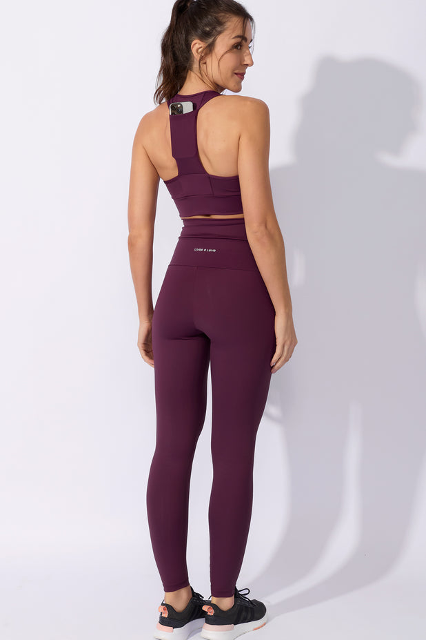 Conjunto Legging Cintura Alta Anticelulite Roxo