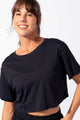 Cropped T-Shirt de Poliamida Preto