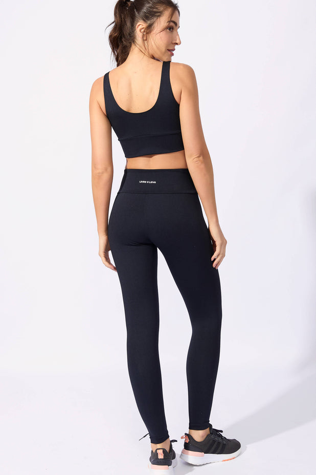 Conjunto Fitness Texturizado Preto