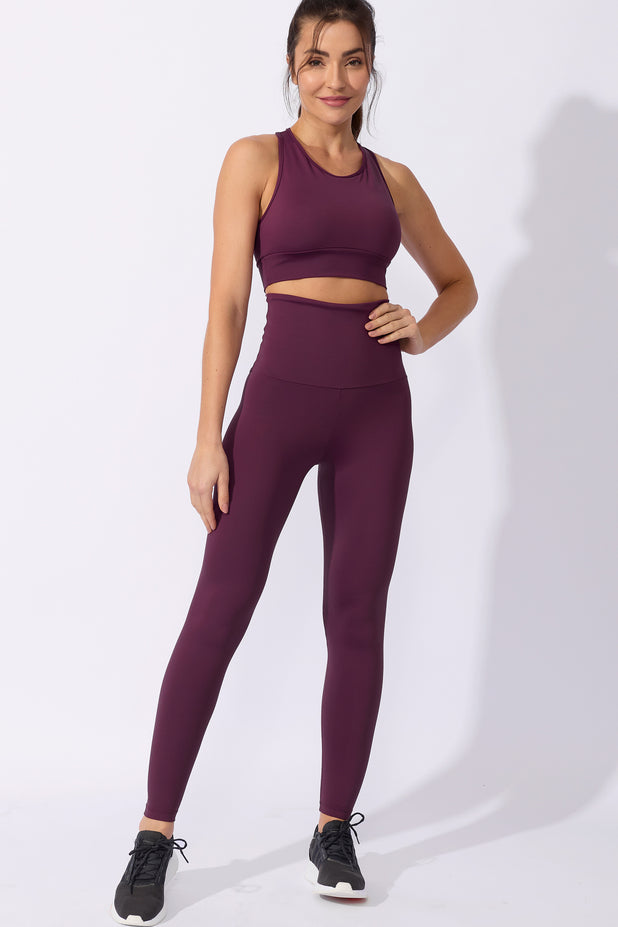 Conjunto Legging Cintura Alta Anticelulite Roxo