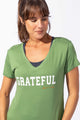 Blusa Gola V Grateful Verde