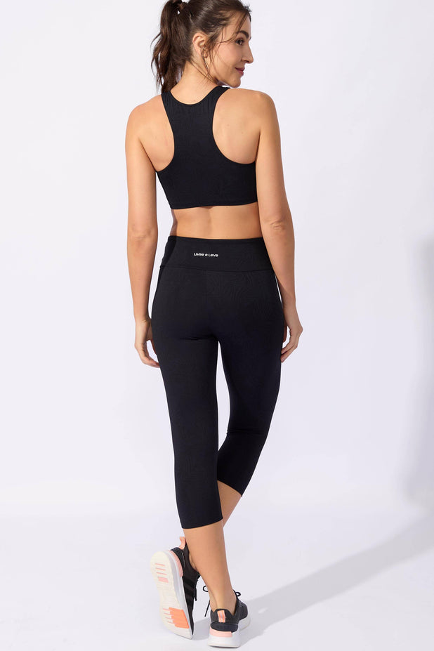 Conjunto Fitness Corsário Texturizado Preto