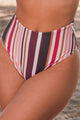 Calcinha Hot Pants Listrado Marrom