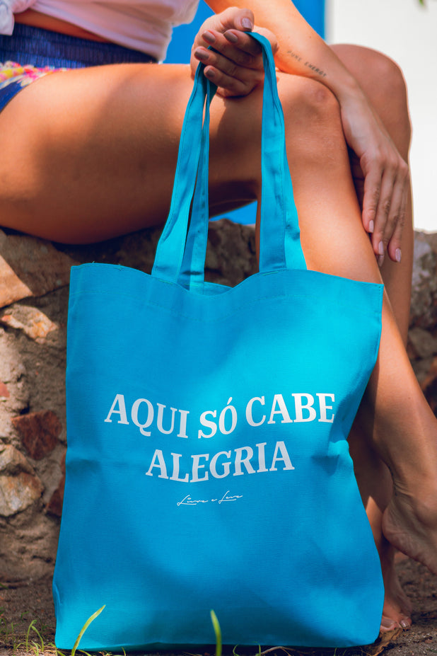 Ecobag Só Cabe Alegria Azul