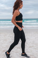 Conjunto Legging Canelado Preto