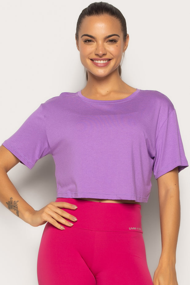 Cropped T-shirt Lilás