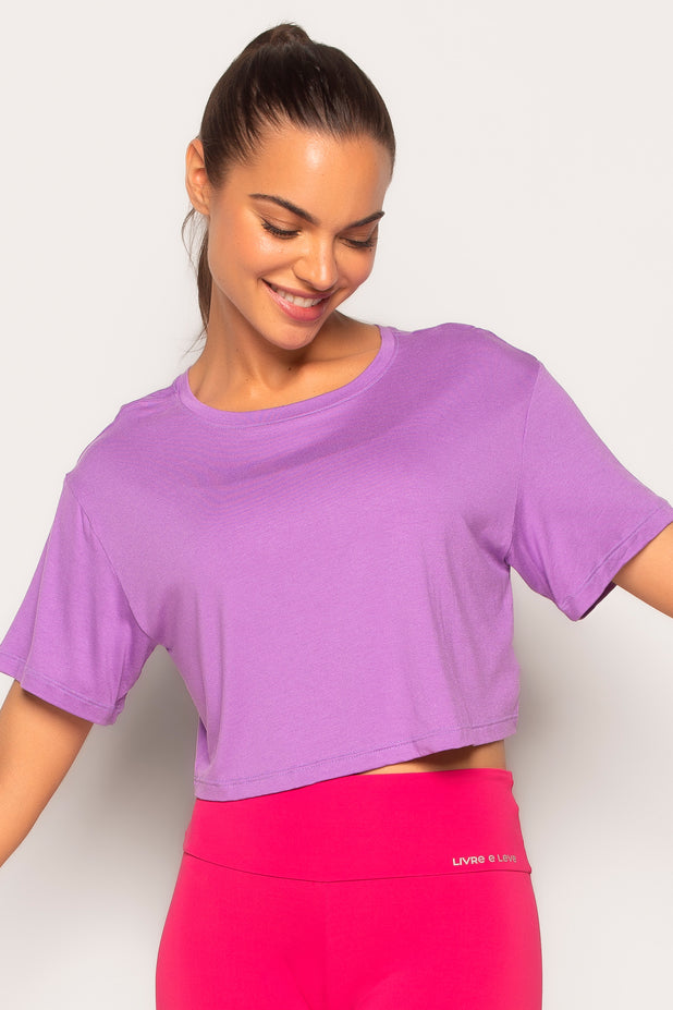 Cropped T-shirt Lilás