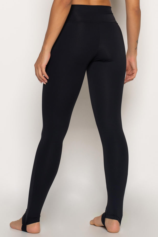 Legging de Poliamida com Pezinho Preta