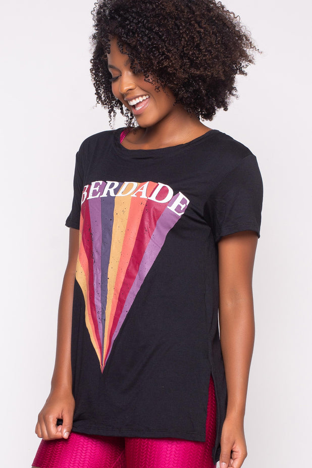 Blusa Alongada com Fenda Liberdade