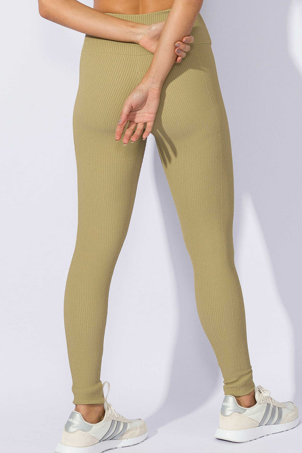 Calça Legging Texturizada Bege