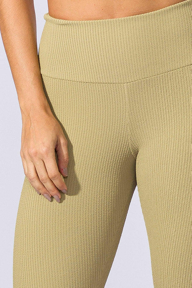 Calça Legging Texturizada Bege