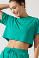 T-Shirt Cropped de Poliamida Malaquita