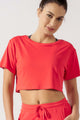 T-Shirt Cropped de Poliamida Melancia