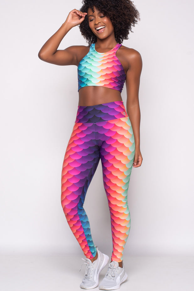 Calça Legging Sereia Colorida